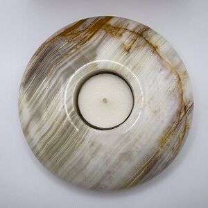 Onyx Marble Tealight Holder in Cream and Brown
